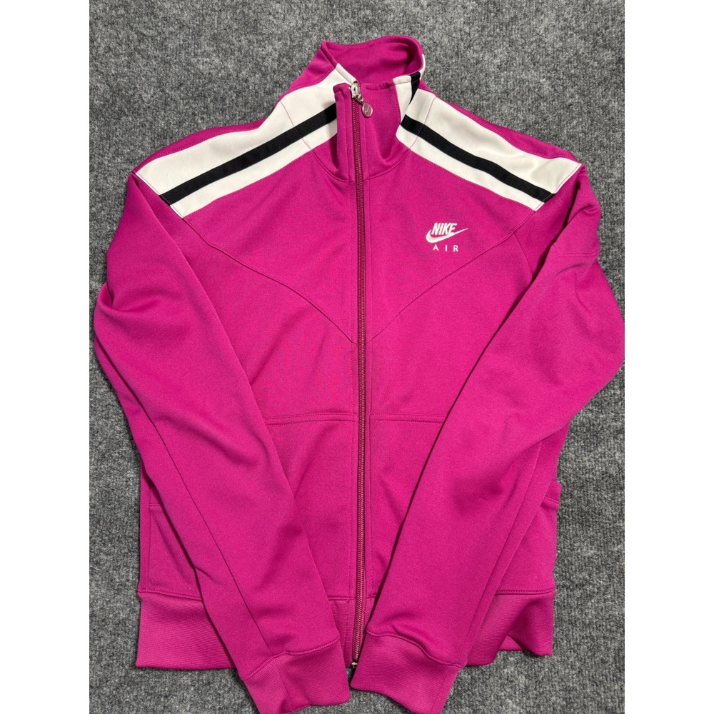 Nike Air Track Jacket Womens S Pink Magenta Striped Full Zip Running